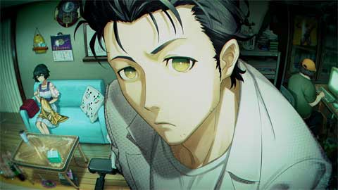 Rintaro Okabe aparece em uma cena redesenhada de Steins;Gate Re:Boot.
